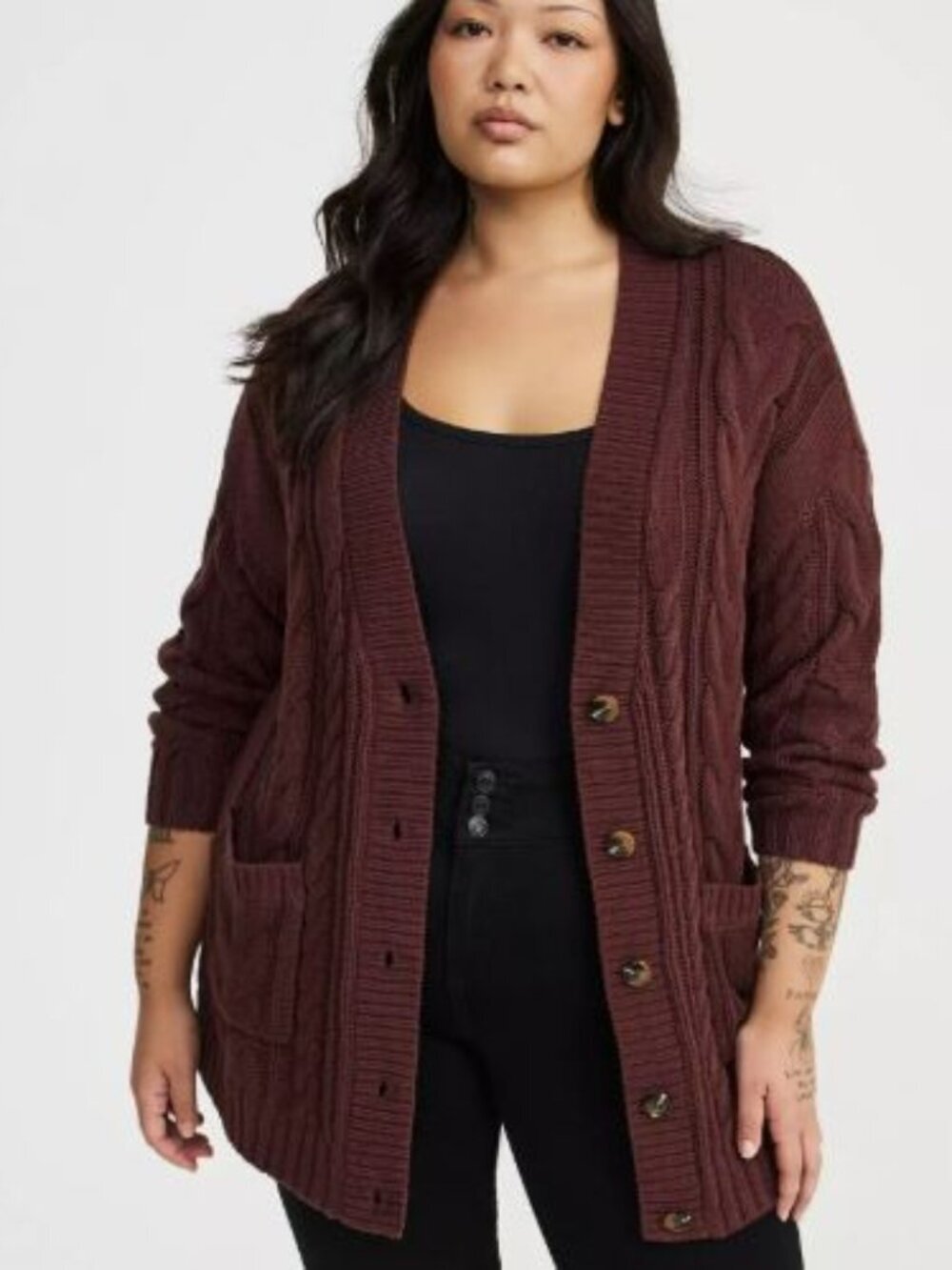 Button Front Boyfriend Cardigan